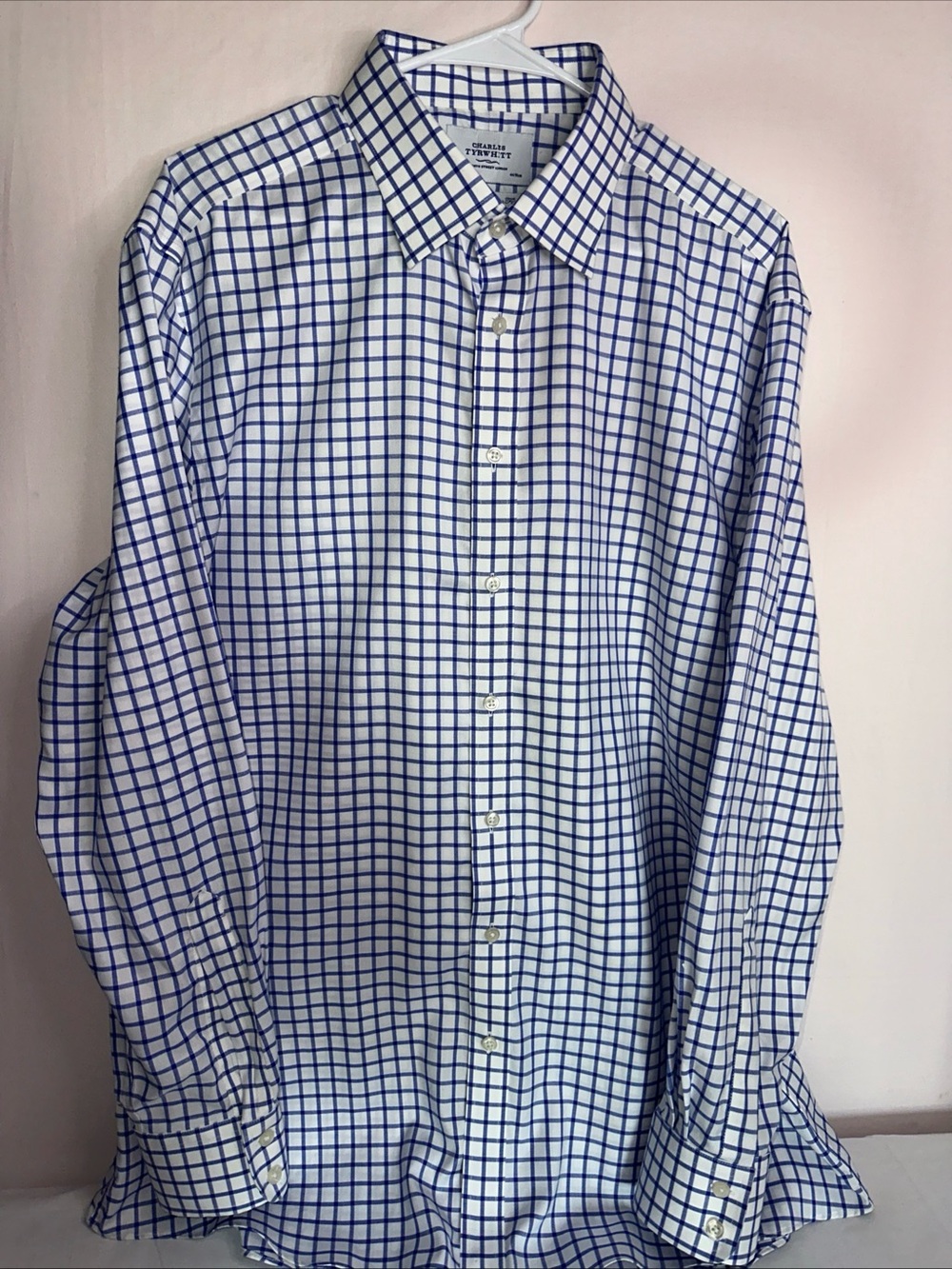Charles Tyrwhitt Blue & White Checked Dress Shirt